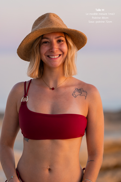Haut de bikini bandeau - Bordeaux