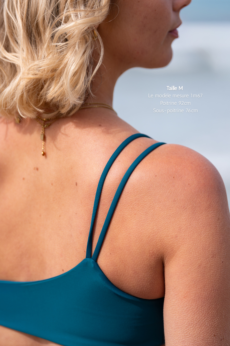 HAUT BANDEAU BLEU CANARD