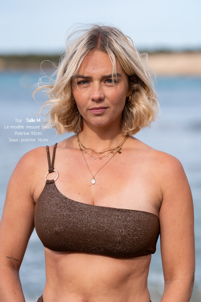 Haut de bikini bandeau - Chocolat brillant