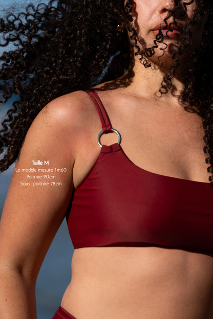 Haut de bikini bandeau - Bordeaux