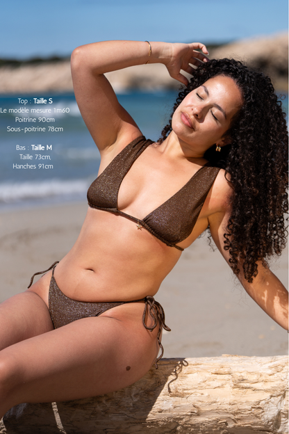 Bas de bikini nouable - Chocolat brillant