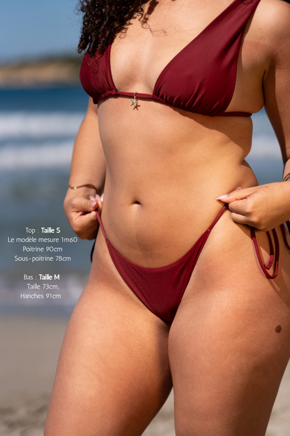 Bas de bikini nouable - Bordeaux