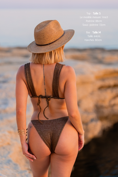 Haut de bikini triangle - Chocolat brillant