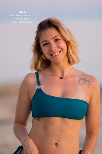 Haut de bikini bandeau - Bleu canard