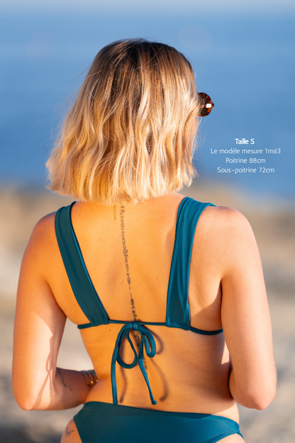 Haut de bikini triangle - Bleu canard