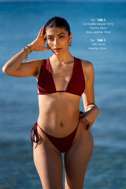 Bas de bikini nouable - Bordeaux