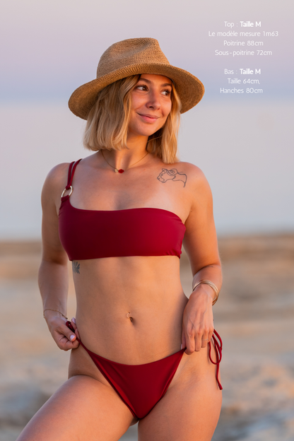 Haut de bikini bandeau - Bordeaux